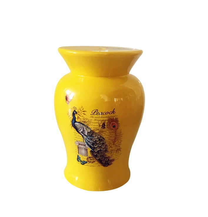 Jingdezhen Modern Mushroom Shape Flower Bird and Peacock Ceramic Garden Stool for
