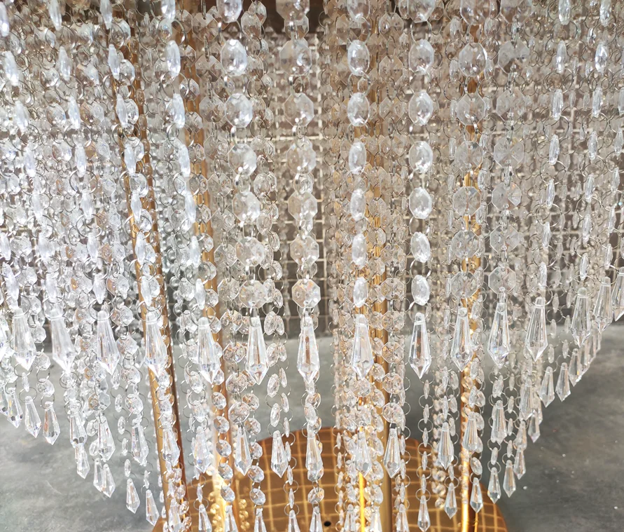 
 Свадебный стол для торта с золотыми кристаллами, новый дизайн  