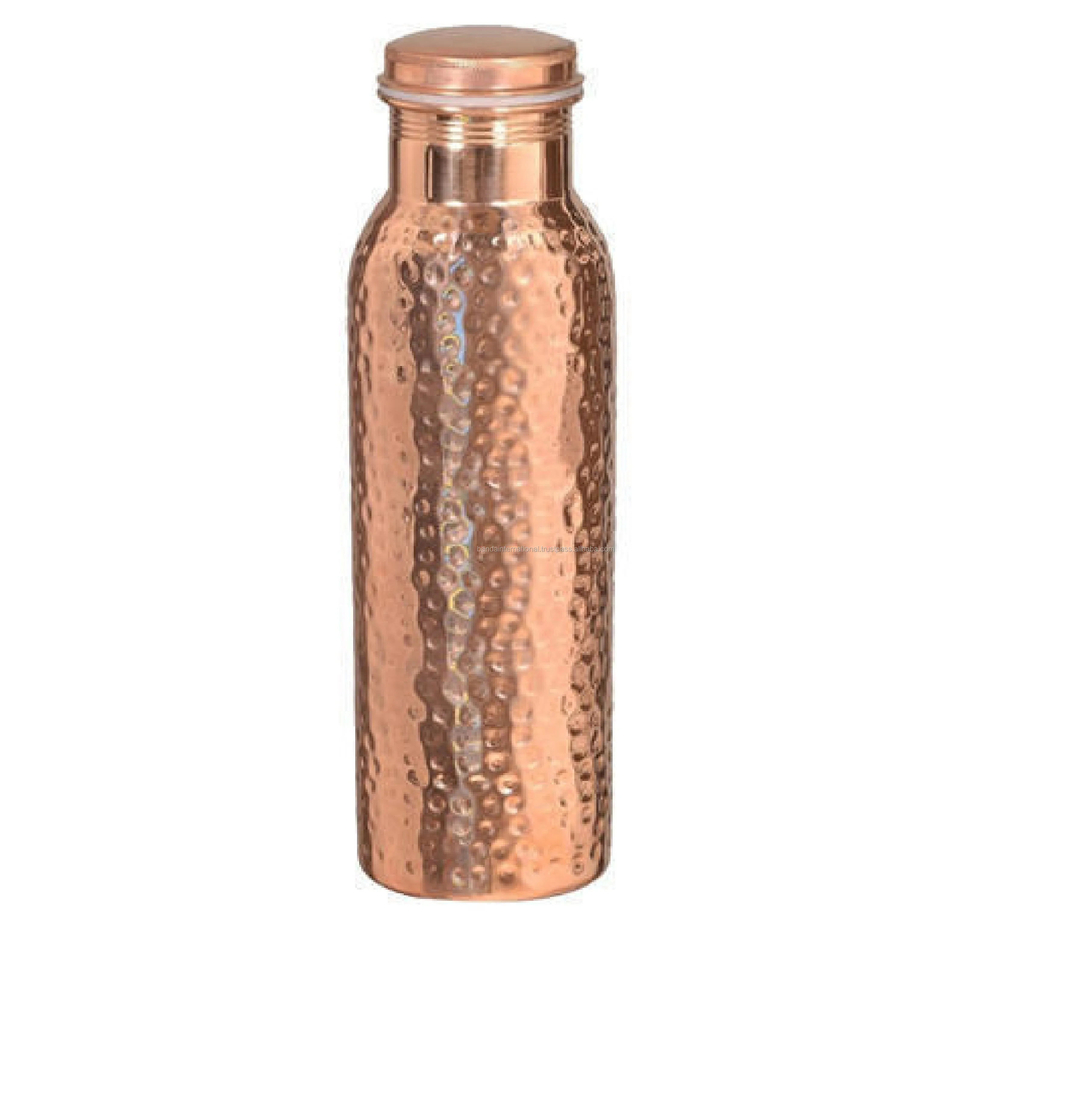 Exporter Of Pure Copper Water Drinking Bottles Wholesale Hammered Leak Proof Copper Water Bottle