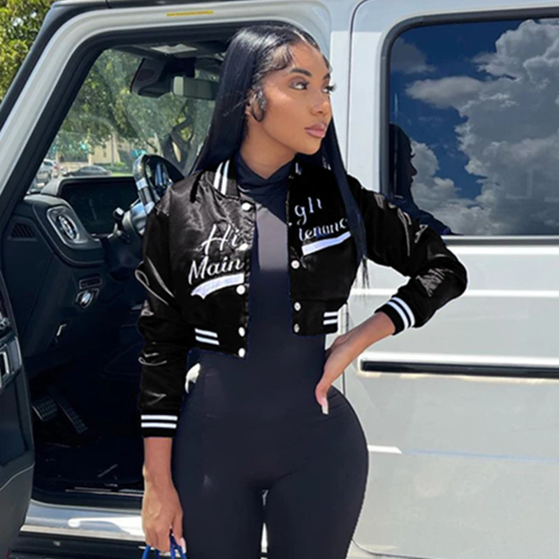 K22C22606 Custom Clothes Letterman Jacket Letter Embroidery Baseball Uniform Outfit Women Varsity Jacket