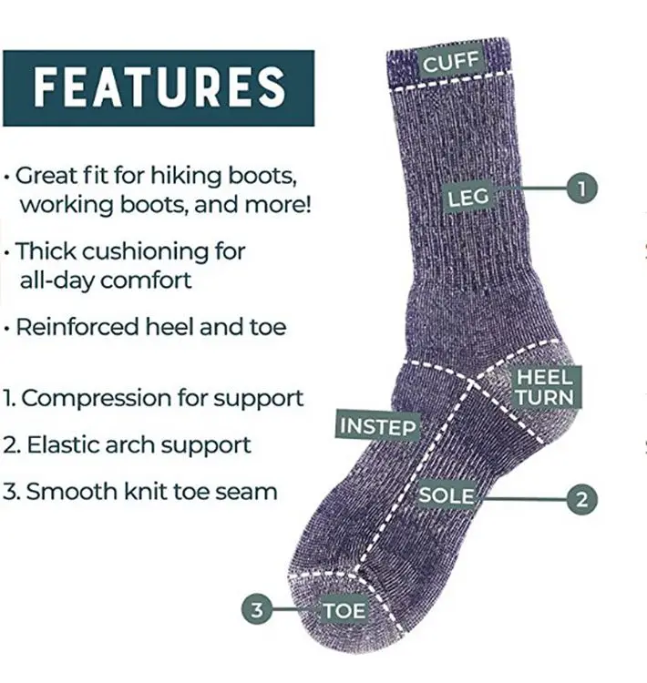 Camel Wool Socks Ski Mens Warm Merino Wool Hiking Socks Thermal Warm Crew Winter Boot Alpaca Wool Winter Sock