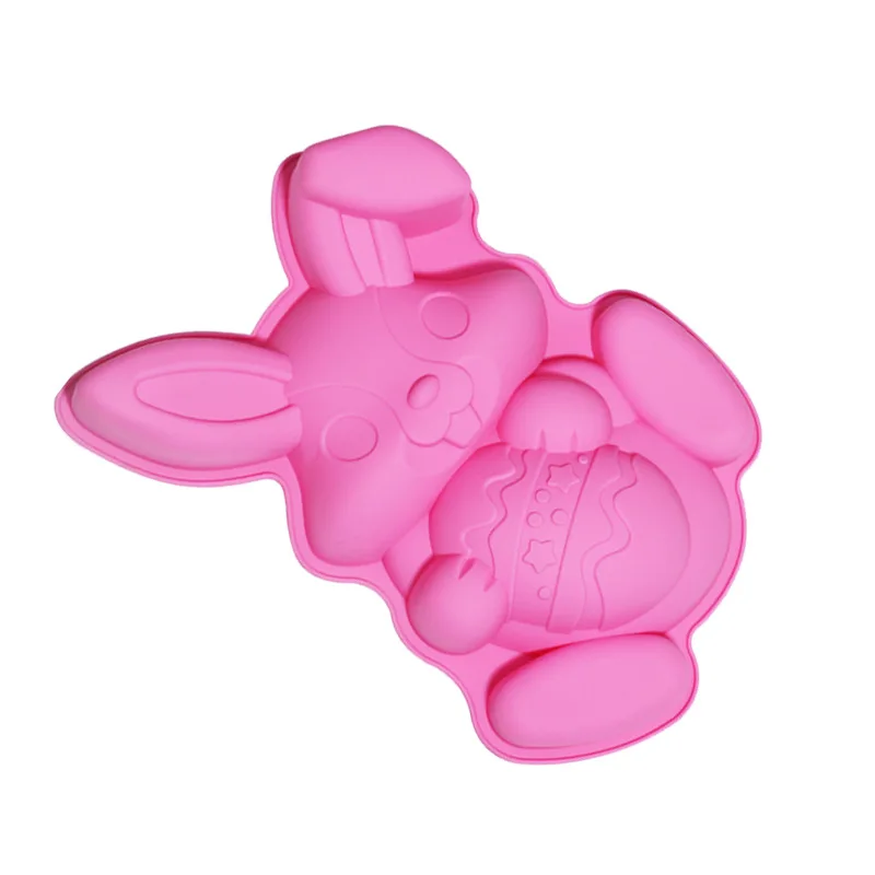 2024 new Large size Custom logo Easter Egg Rabbit Baking Moulds Cake mold Decorating Cake Tools silicone baking pans For Easter