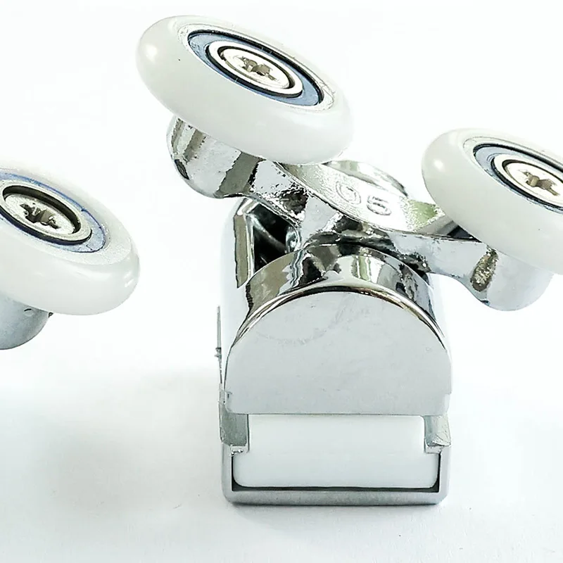 A-87 A-88 High Quality Square Double Two Wheel Zinc Alloy OEM ODM Curved Double Shower Glass Sliding Door Brass Roller