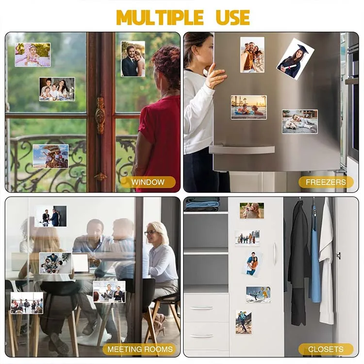 Photo Sign Holder Self-Adhesive Display PVC Adhesive Picture pocket  for Wall 2 Sides Clear Glass Door Alert Sign Holder