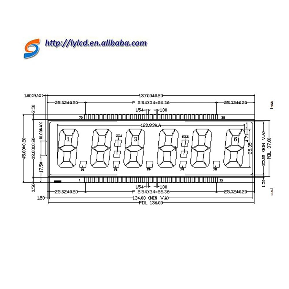Outdoor LED programmable electronic 7 segment LED backlight fuel dispenser lcd display