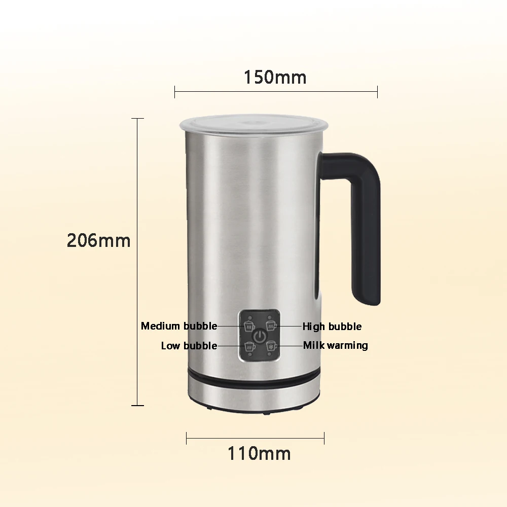 Customized Multifunctional Electric DC Motor Steam Milk Frother Stainless Steel Housing for Household Use