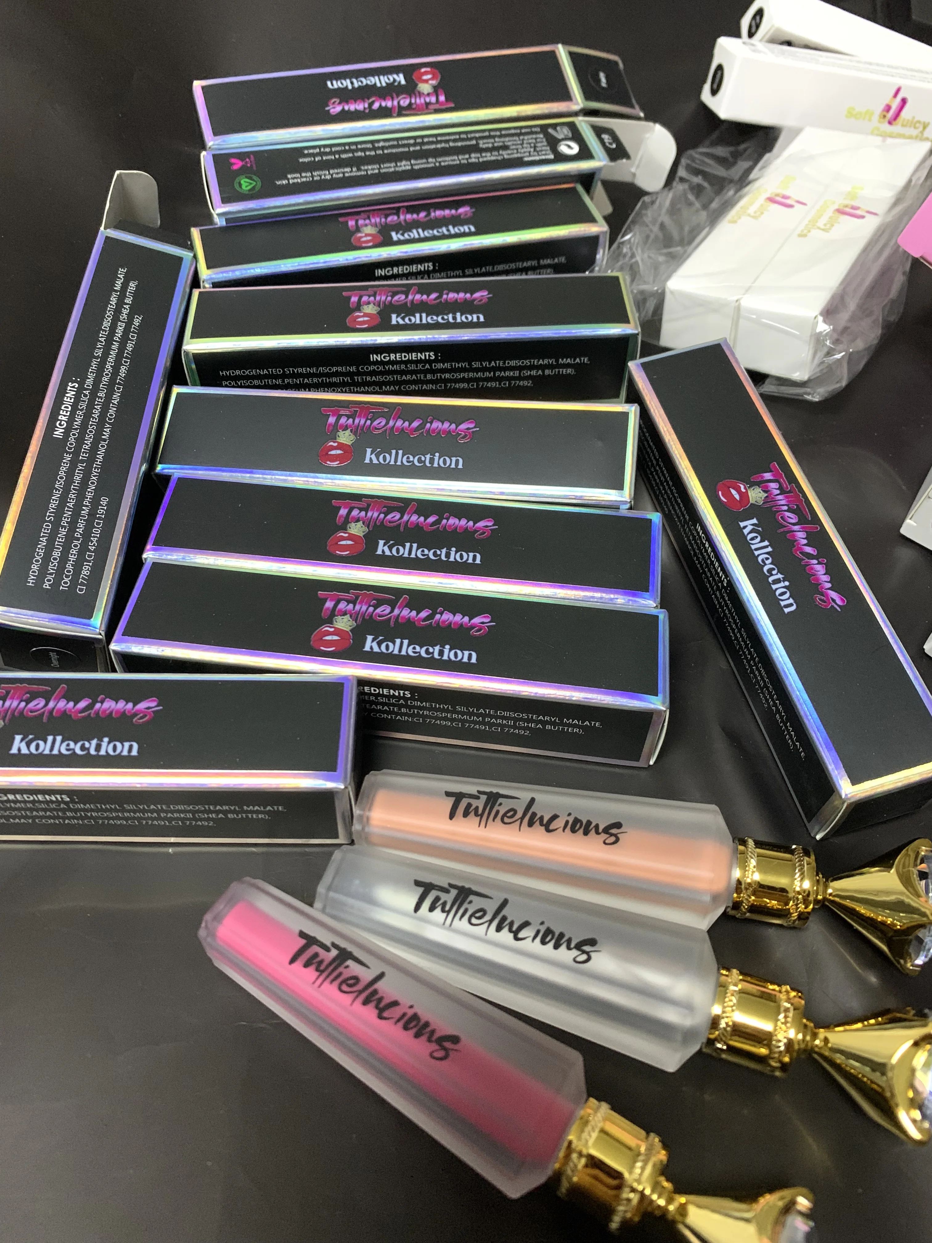 Lipgloss tubes box Matte Lipstick Set Natural Nude Lipstick Moisture Smooth Lip Stain Long Lasting Waterproof Lip Gloss Lipstick