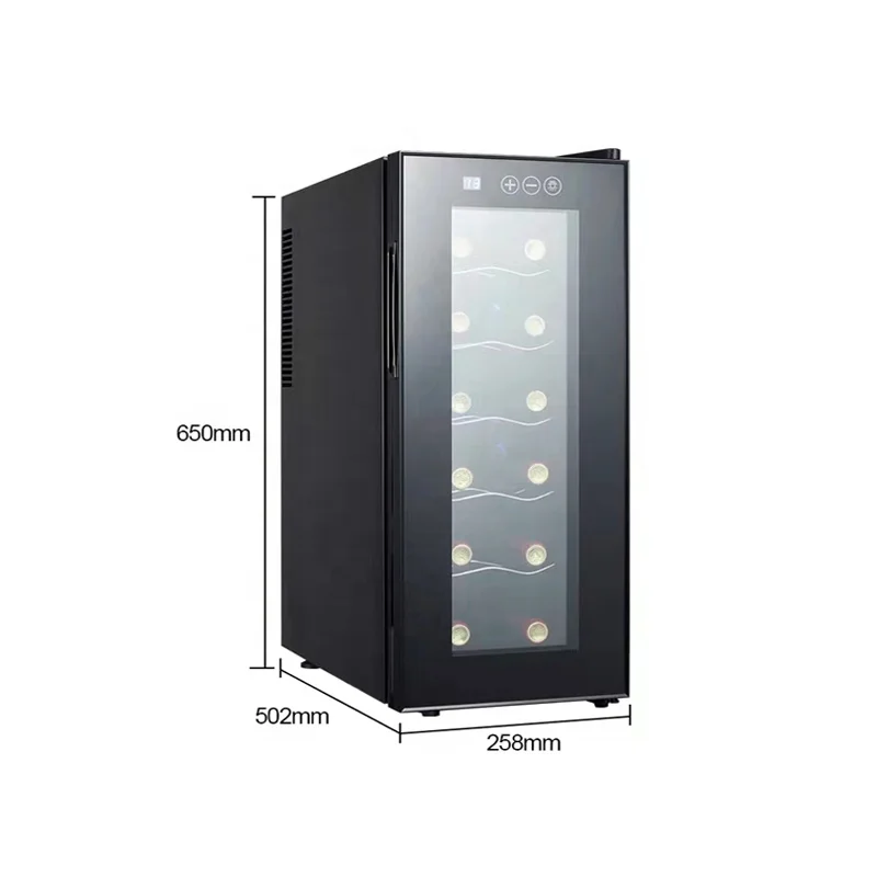 Good quality 12 bottles glass door electric wine fridge cooler cabinet