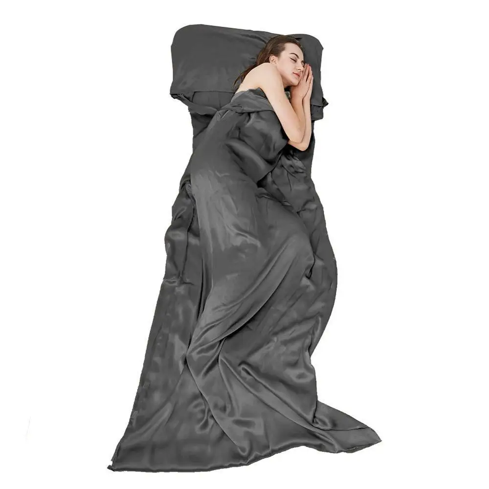 Factory Wholesale 100% Natural Silk Travel Sheet Camping Sheet Sleep bag for Outdoor Picnic, Hotel, Adventurous Travelers