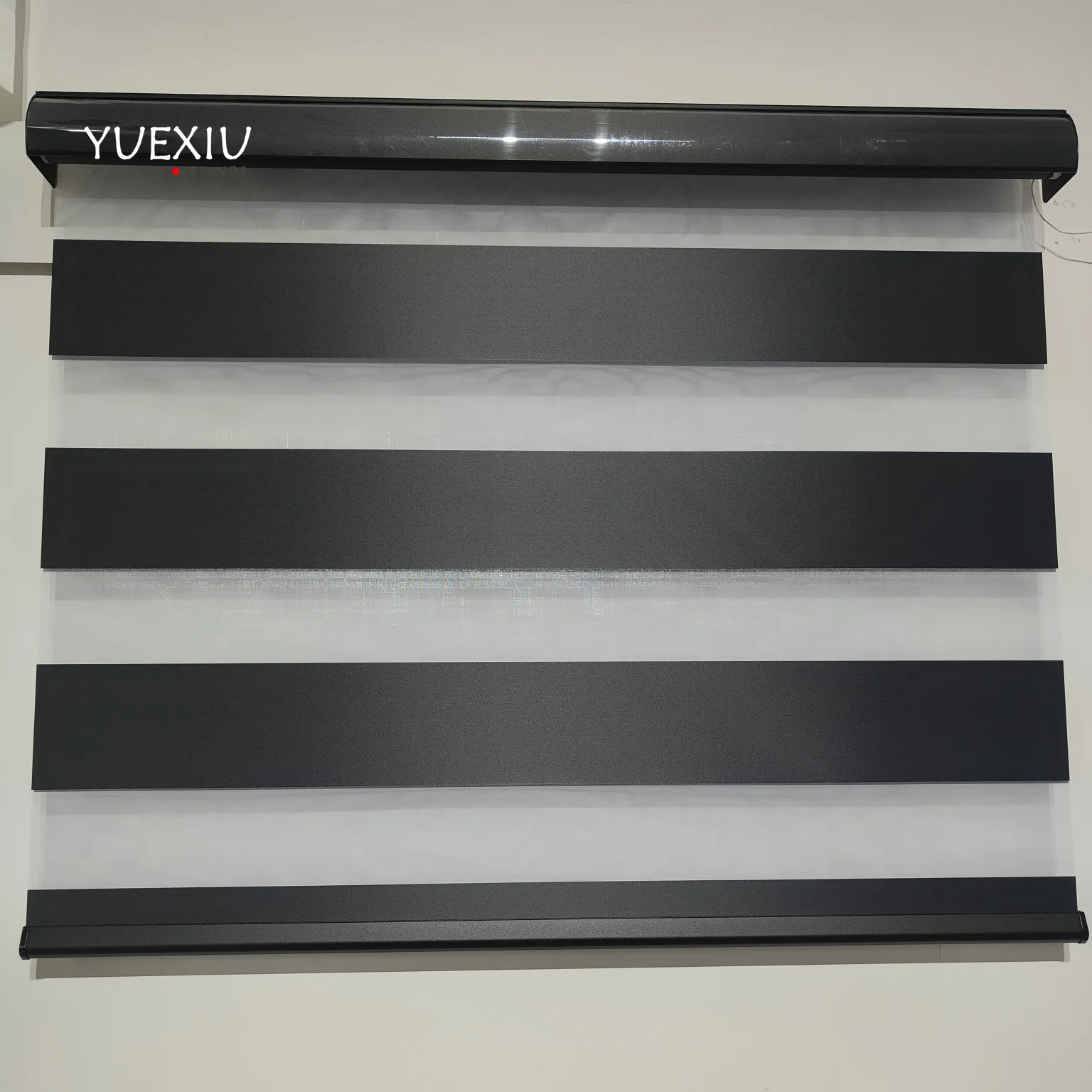 Blackout Smart Home Decor Window Shades Fabric Double Strip Horizontal Alexa Electric Curtain Motorized Zebra Roller Blinds