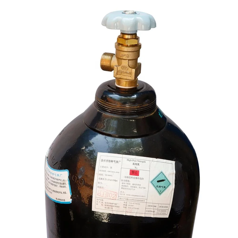 High Quality Seamless Metal Cylinder 40L 50L 99.999% Purity Nitrogen Gas Bottle Industrial Use for Chemicals