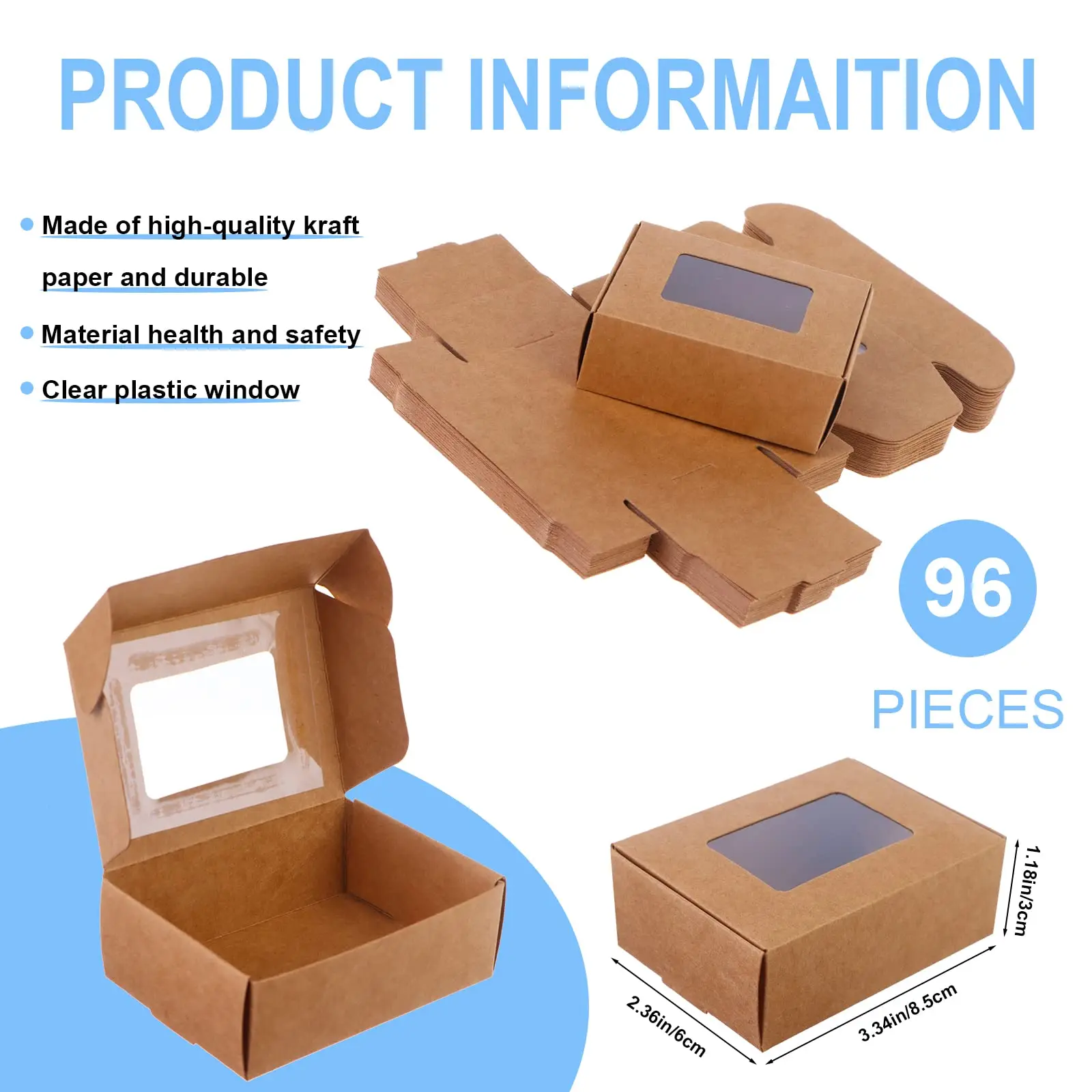 Wholesale High Quality Design Custom Packaging Plain Handmade Kraft Paper Soap Box with Window