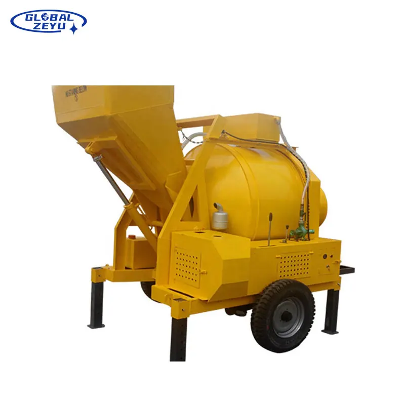Factory Direct Supply 500L Construction Site Mortar Fully Automatic Tipping Bucket Crawling Bucket Cement Drum Mixer