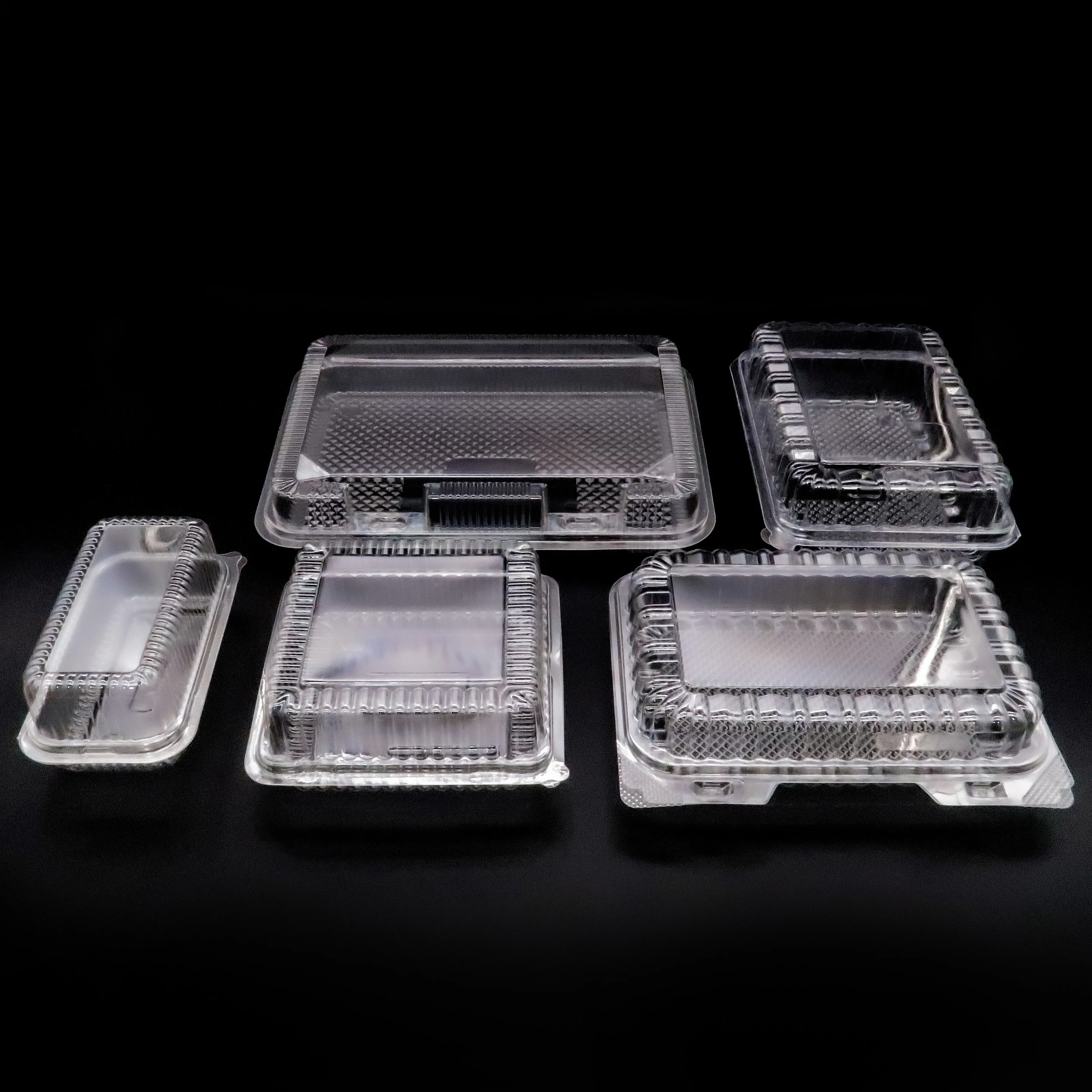 Eco friendly Plastic Packakging Clamshell Box Disposable Salad Fruit Takeaway Clear Hing Box