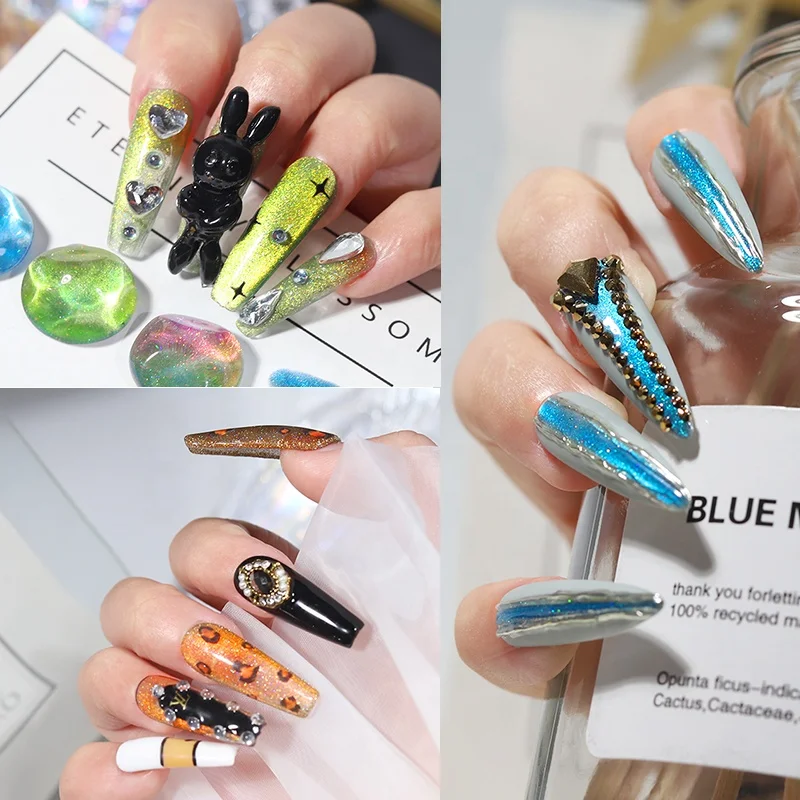 9D Laser Cat Magnetic Gel OEM 15ml/10ml/8ml Wholesale Nail Cat Eye Polish Glue Nail Art Shiny Varnish UV Gel For Nail Art Design