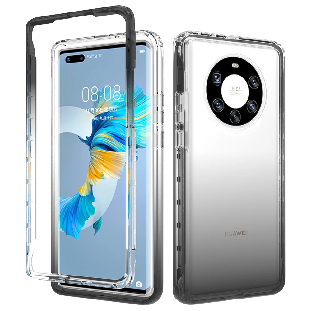 360 All Edged Transparent Phone Case Full Protection Back Cover for Huawei Mate 40 Pro+ Case with Front Cover