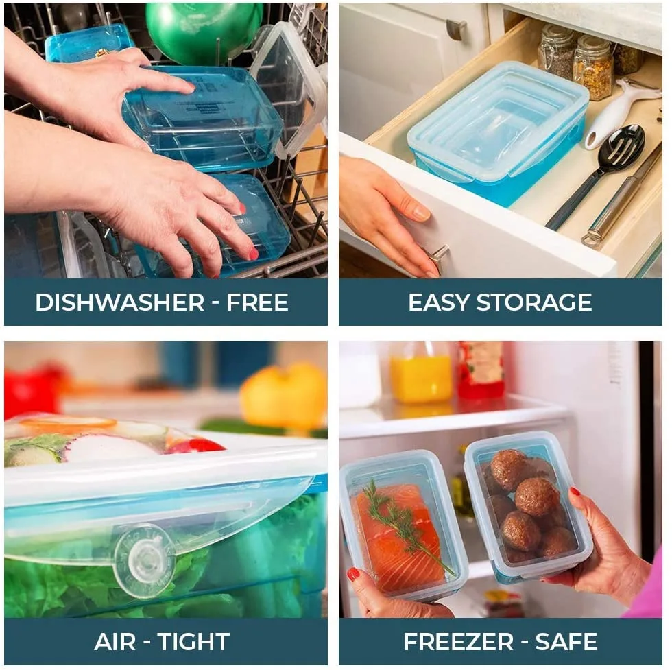 transparent sealed food storage container