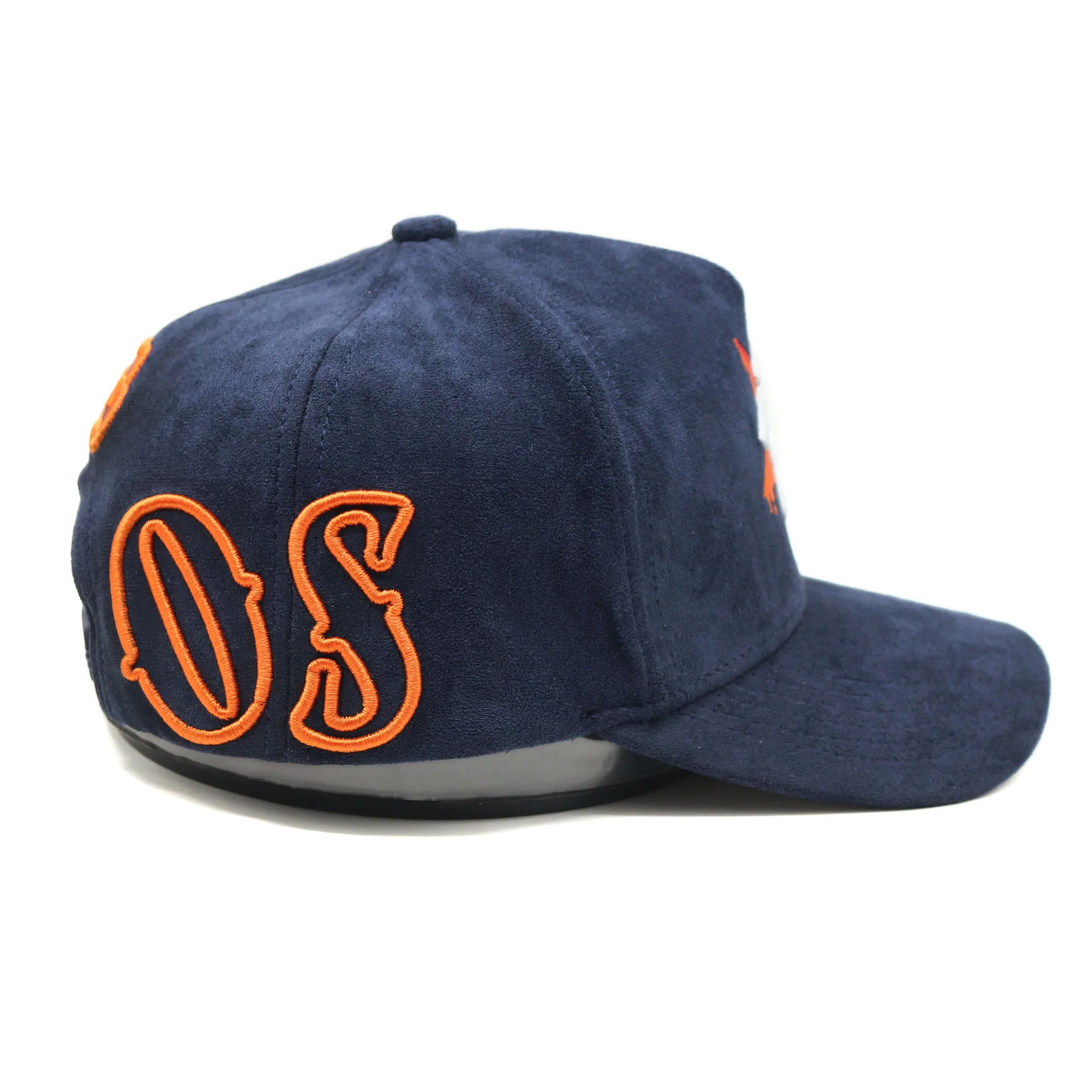 Small MOQ 5 panel suede baseball cap with customized embroidery logo