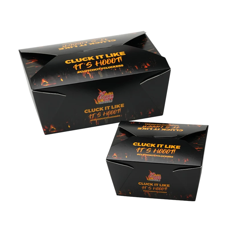 Wholesale custom logo double side printing takeaway disposable fast food fried chicken hamburger paper packaging box