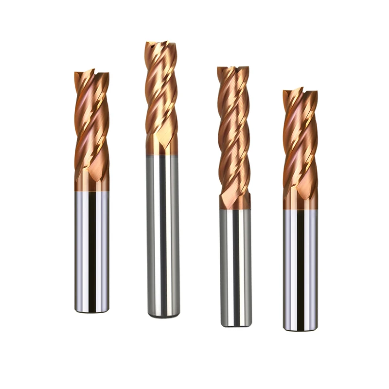 In Stock Carbide End Mil 4Flute Face Milling HRC60 Hardening CNC Tools Fresas Flat Milling Cutter