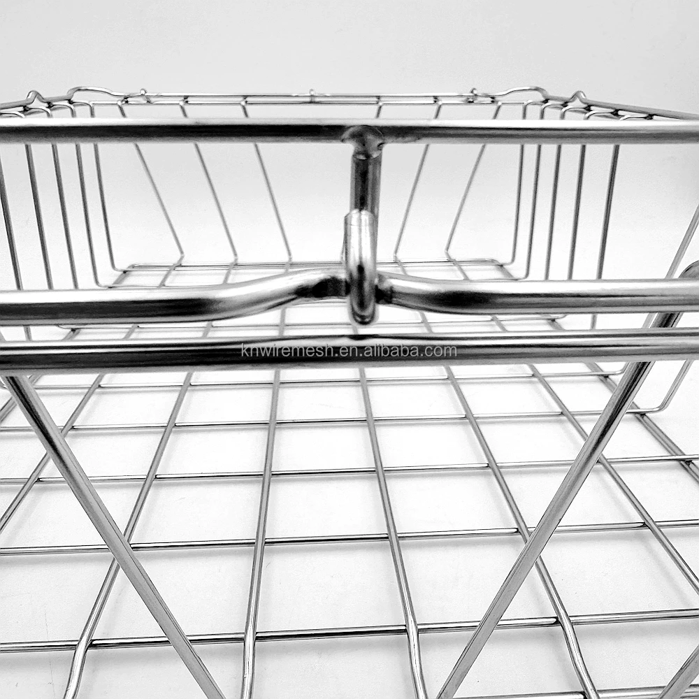 304 316 Stainless Steel Metal Wire Mesh Cleaning Basket Sterilization Basket Food Storage Basket