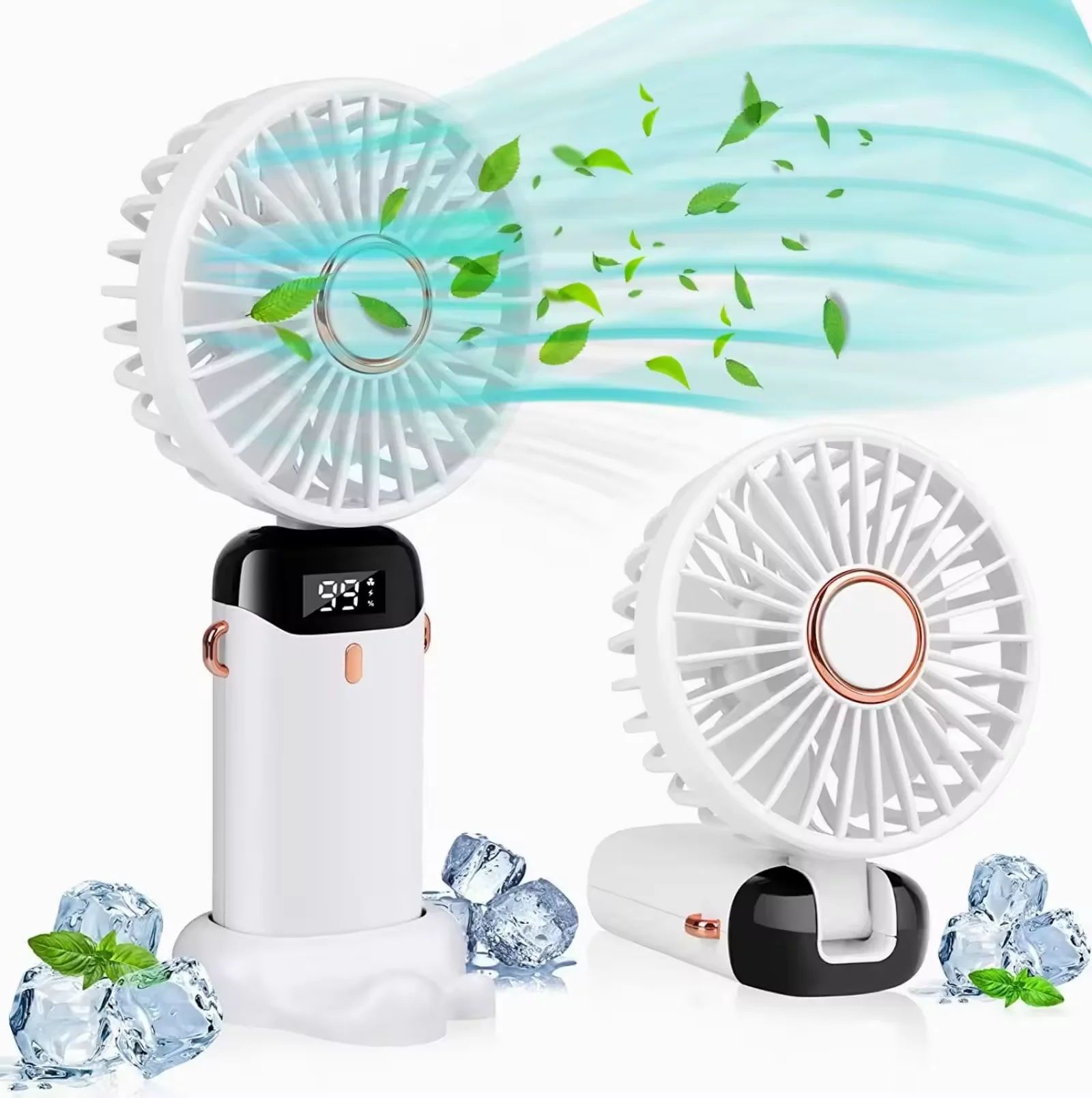 Electric Handy High Speed  Mini summer Fan Foldable Rechargeable Portable Handheld Fans