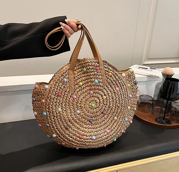 Stylish new handbags 2024 Light Lady Straw bags Lady High Quality Design Purses for women