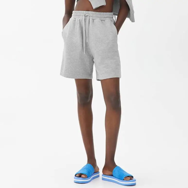 Wholesale Womens Jogger Sweatpant Knitted Cotton French Terry Shorts Sport men Fitness Drawstring Unisex Sweat Shorts women