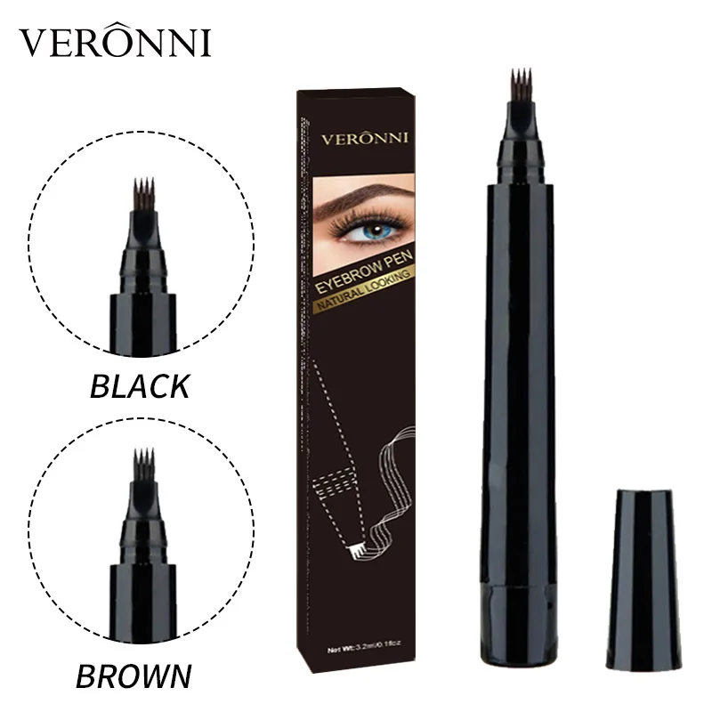 Natural Eyebrow Shape 3D Microblading Eyebrow Pencil Waterproof Fork Tip Eyebrow Tattoo Pencil Long Lasting Liquid Eye Brow Pen