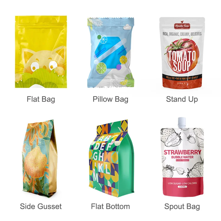 In Stock custom stand up coffee packaging kraft paper Pouches zipper bag printing