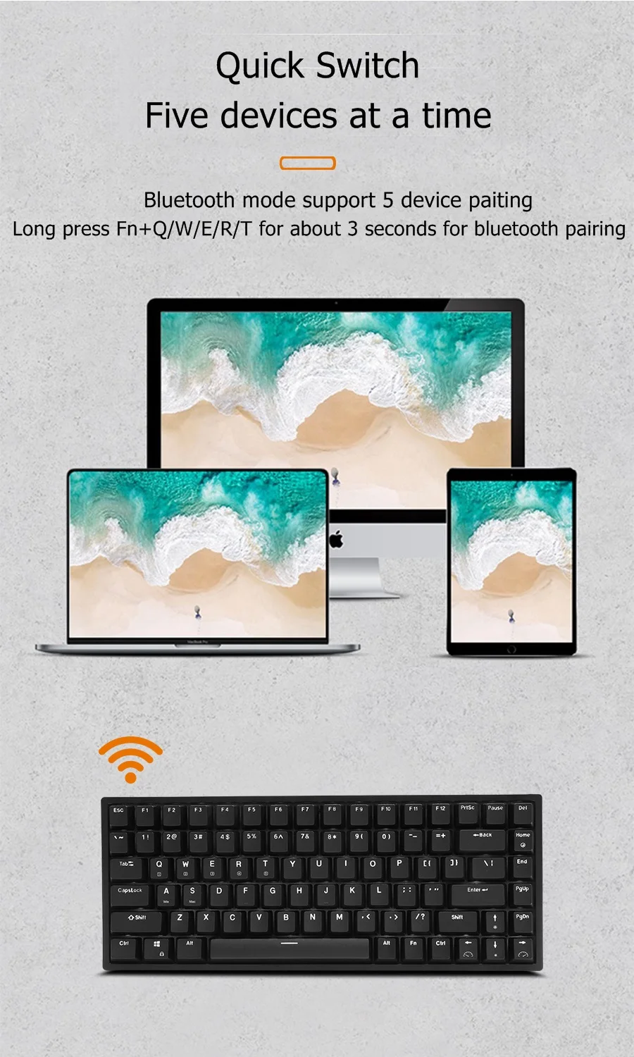 Royal Kludge RK 84 keys ergonomic mechanical gaming laptop teclado for pc inhalambrico mechanic gamer RK84 keyboard