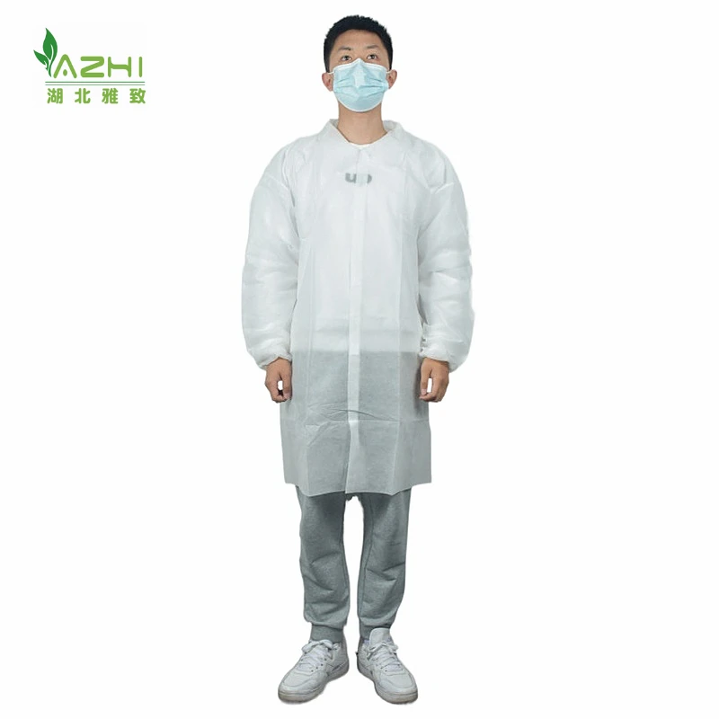 Food factory use lab coats protective suit with collar blue/yellow/white/black colour  hubeiyazhi Non-woven product