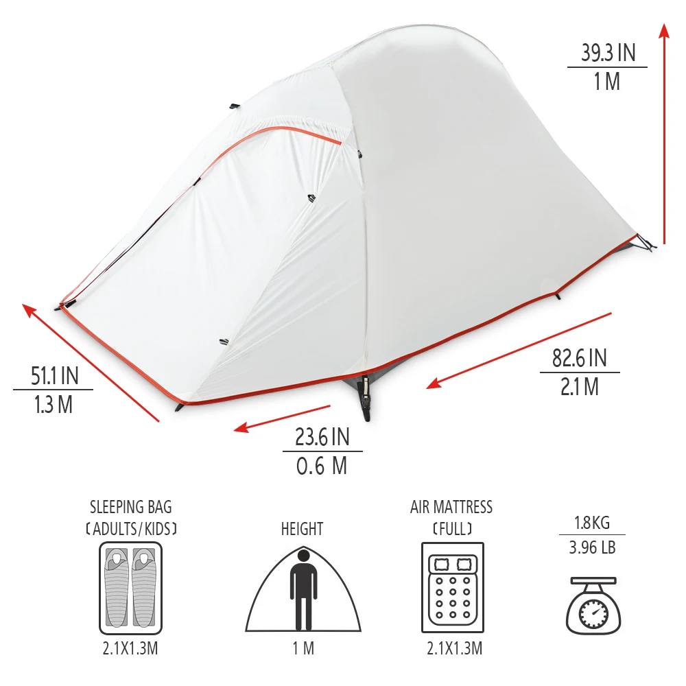 Outdoor Portable Ultralight 1-2 Person Waterproof Camping Tent Backpacking Fishing Tents