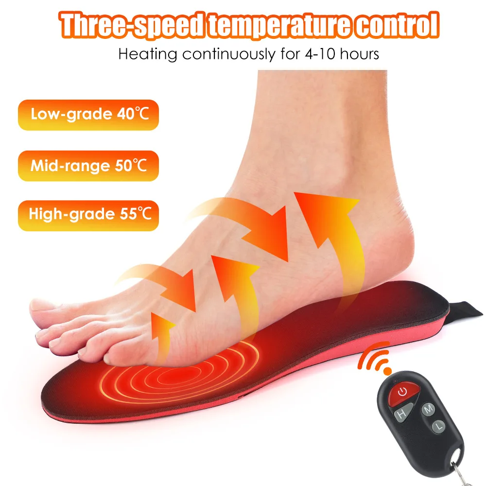 Heated Insoles USB Rechargeable Heated Shoes Electric Heating Cuttable Insole Multiple Sizes,Warm Insoles For Winter