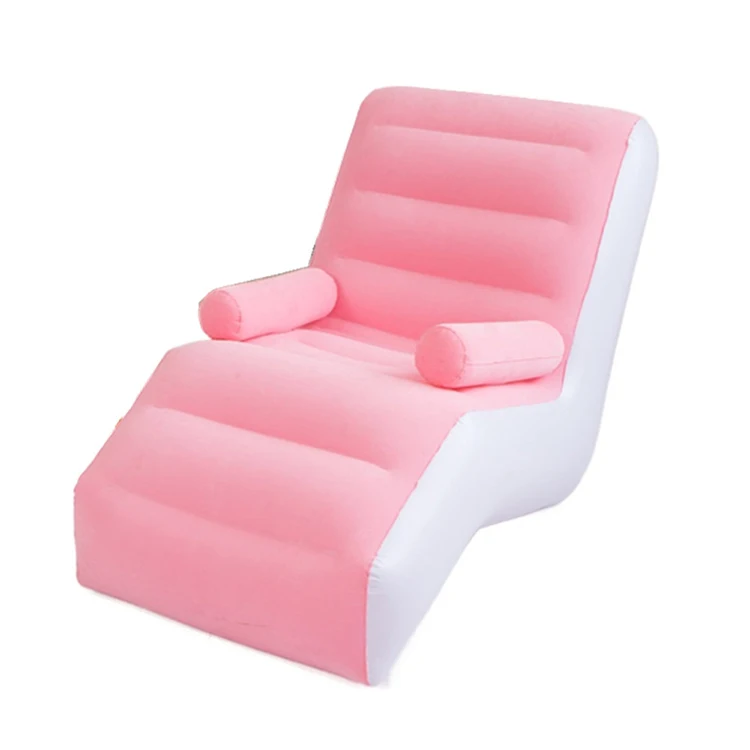 K&B modern outdoor air inflated inflatable couch sofas s shape sofa lounger chair chaise lounge sofa pink
