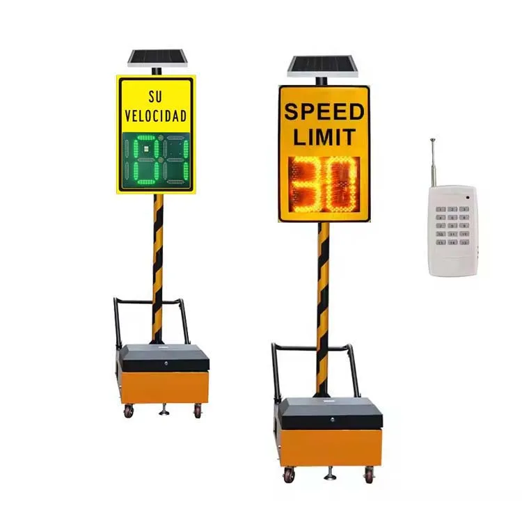 Custom LED portable movable solar radar speed limit sign for city intersection vehicle speed detection