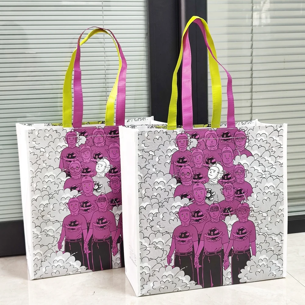 Promotional foldable laminated pp woven shopping bag non woven bag with printing