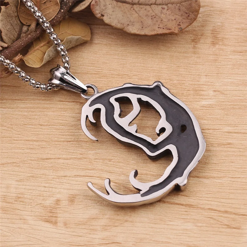 long retro punk silver crescent pendant men women charm triple moon goddess necklace