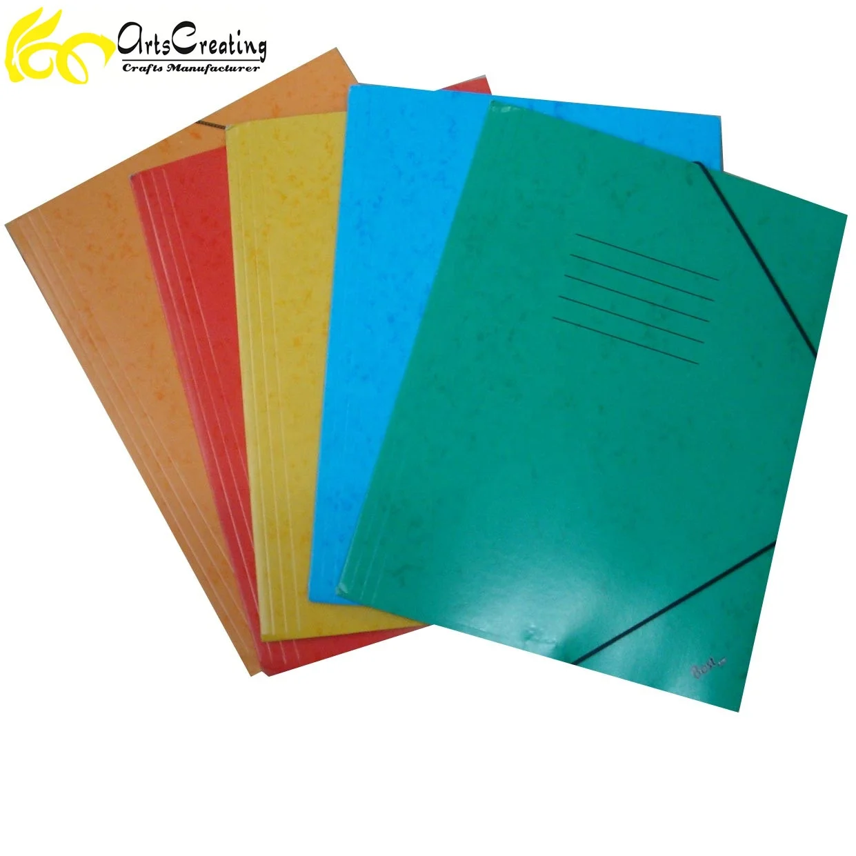 Office Supplies 3 Flap A4 Size Paper File Folder with Elastic Band Closure