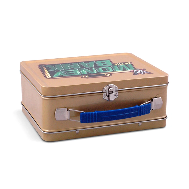 Rectangular Tin Lunch Box with Handle and Lock/Custom Tin Lunch Box/Kids Tin Lunch Box
