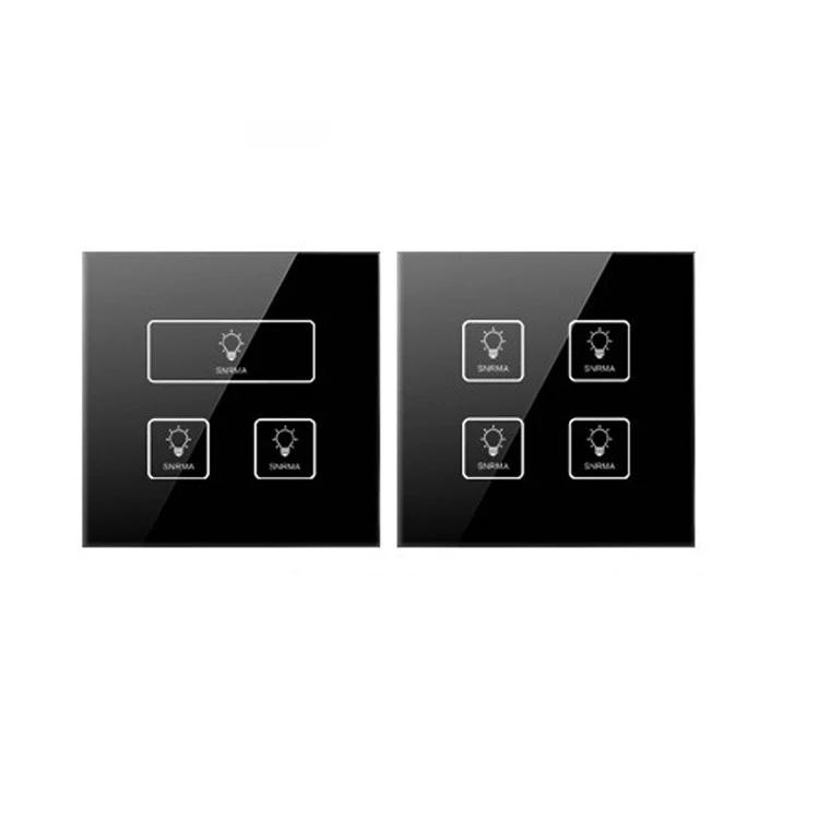Custom Touch Wall Switch LED Light Tempered Glass Capacitive Switch Sensitive Touch Panel Switch socket For Smart Home