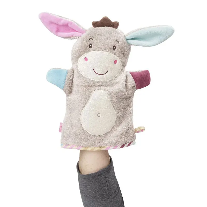 Amazon Hot Sale Baby Donkey Finger Puppets Plush Toy Take A Bath Props Cute Cartoon Dolls Hand Puppet For Kids Children Toys