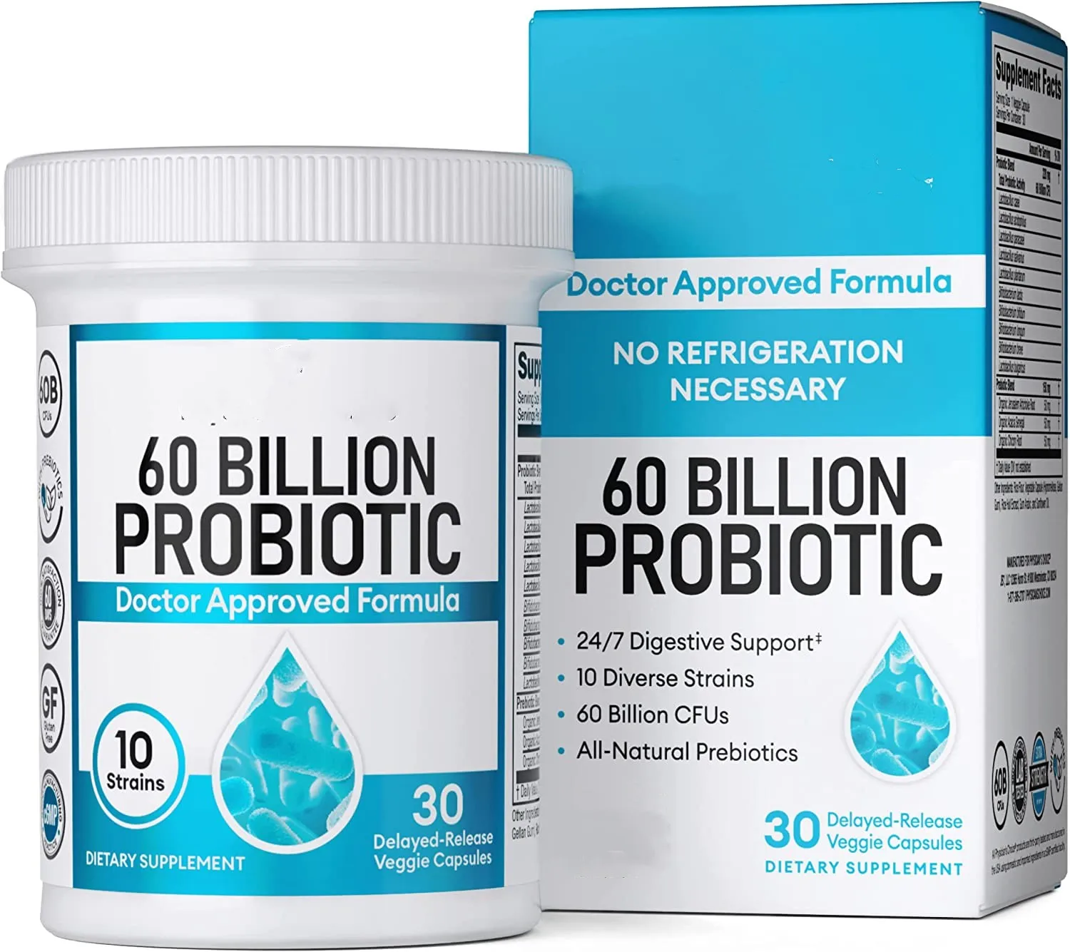 Private labels 60 Billion probiotics supplement Lactobacillus Acidophilus Probiotic tablets Capsules for Digestive Health