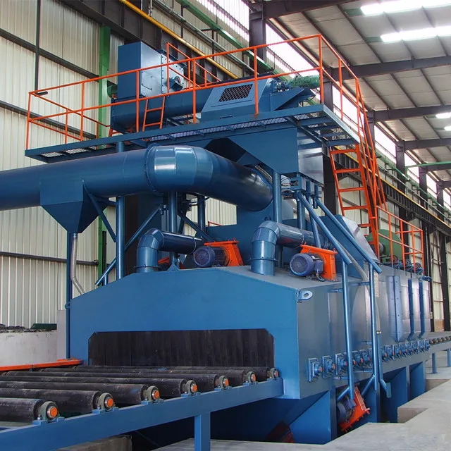 Shot blasting machine for i sections rust remove