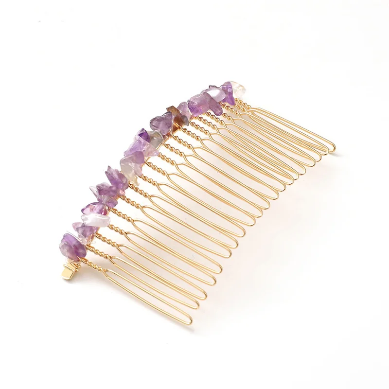 Расческа для волос из натурального камня красочная восстанавливающая кристалл гравий каменная расческа для волос для женщин и девочек