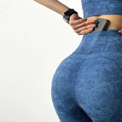 new workout gym cloth Athletic Fitness women print brazilian tie dye Leggings with pockets