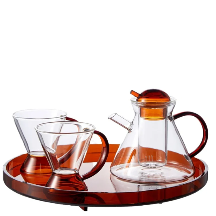 Wholesale High Quality Transparent Borosilicate Heat Resistant Stainless Glass Teapots With Infuser