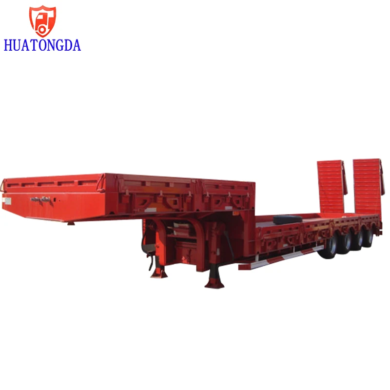 heavy duty timber transport china factory 40 ton 3 axle 60 ton lowboy semi trailers for sale