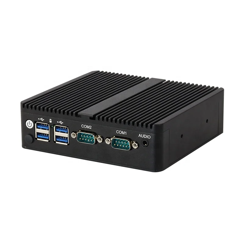 Fanless Mini PC J6412 with  DDR4 2 LAN 2 COM  RS232 RS485 Enclosed Support Windows10/11 Linux