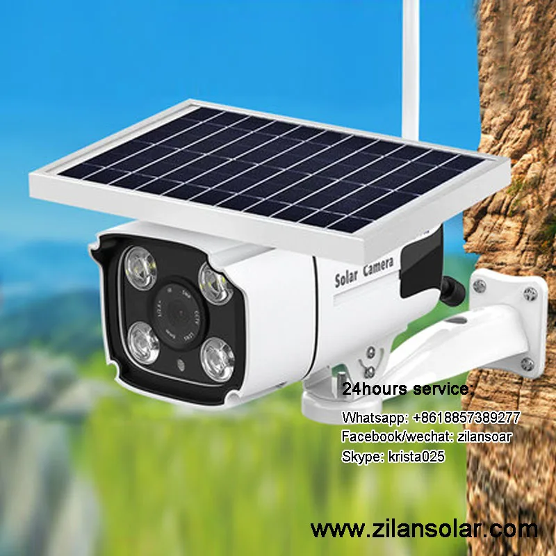 Solar camera with street light